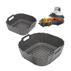 2 Air Fryer Liners Food Grade Silicon Heat Resistant even distribution Nonstick